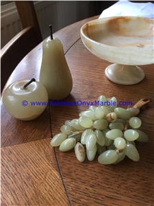 Onyx Pedestal Fruits Bowls with Fruits Apple ,Grap
