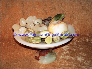 Onyx Pedestal Fruits Bowls with Fruits Apple ,Grap
