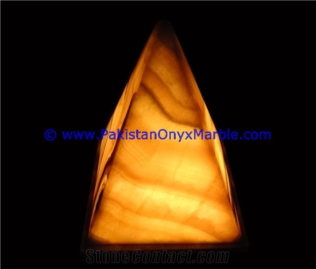 Onyx Pyramids Shaped Lamp