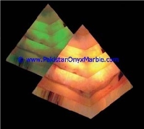 Onyx Pyramids Shaped Lamp