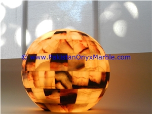 Onyx Sphere Ball Globe Shaped Lamp