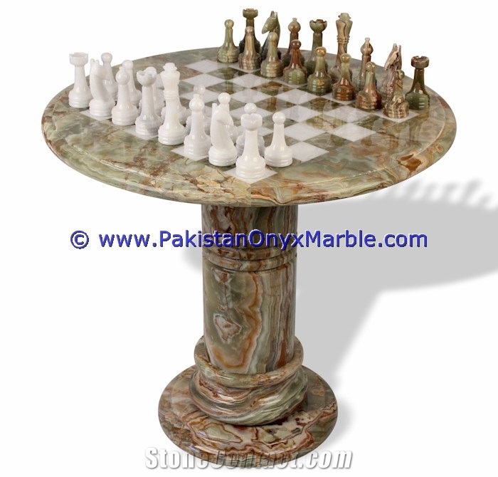 Onyx Tables Modern Chess Table Natural Stone