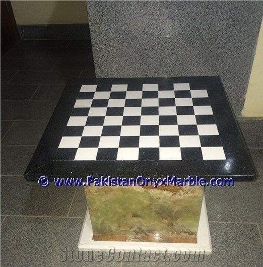 Onyx Tables Modern Chess Table Natural Stone