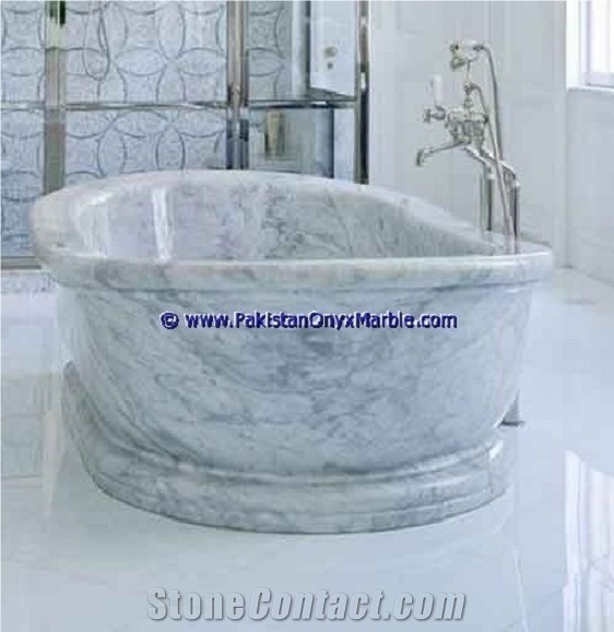 Pure Marble Bathtub Natural Stone Ziarat White