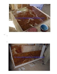 Various Sized Multi Red Onyx Countertop