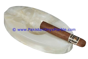 White Onyx Handcarved Cigar Ashtrays