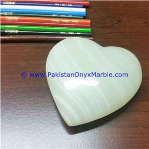 White Onyx Handcarved Heart