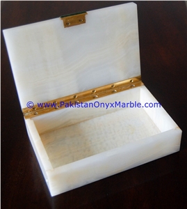 White Onyx Rectangle Jewelry Box Trinket
