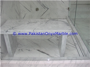 Ziarat White Marble Benches Table Natural