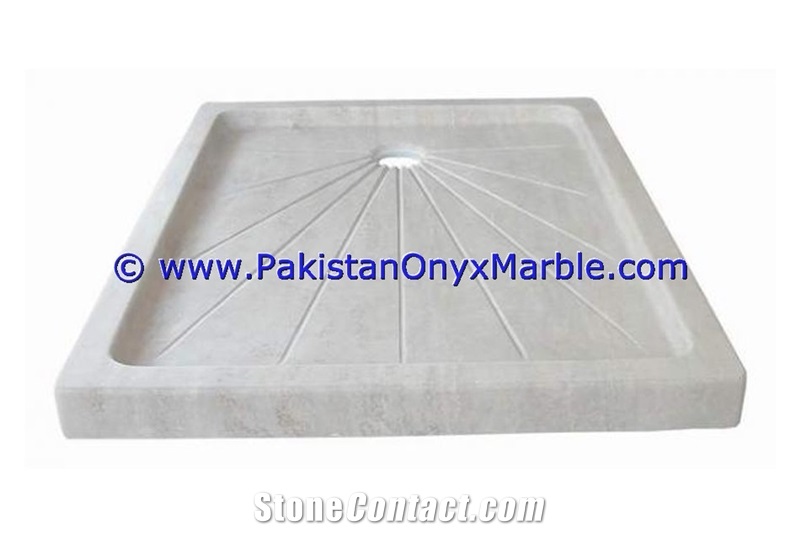 Ziarat White Marble Shower Tray Bathroom Decor