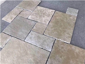 Beige Travertine Villa Pattern Floor Paving