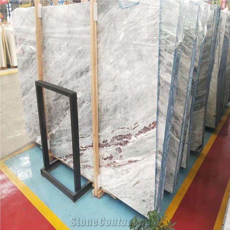 China Blue Ice Marble Stone Slab and Tile