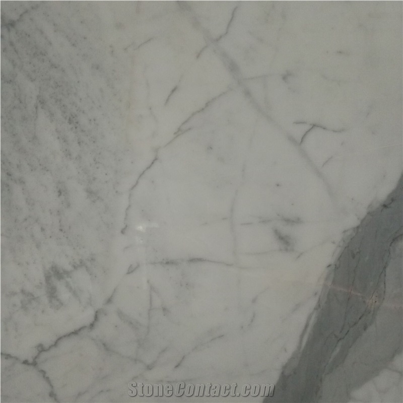 China Good Fine Lines Snow White Marble Slabs