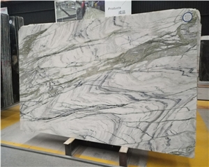 China Polished Clivia White Marble Slabs for Floor