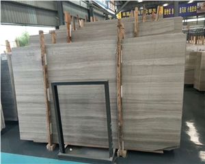 China Polished Grey Wood Vein Marble Slabs