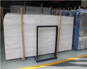 China Polished White Wood Veins Marble Slabs