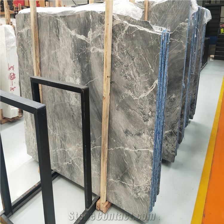 China Romantic Grey Marble Stone with White Lines