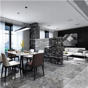 China Silver Dragon Black Marble Slabs, Tiles