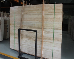 China Yellow Wooden Veins Marble Slabs