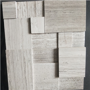 Chinese White Wood Marble Mosaic Wall Tiles Design