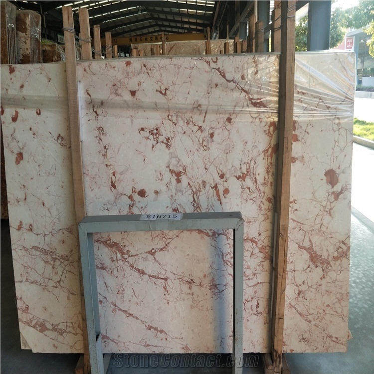 Ivory White Red Marble Stone Slabs Floor Factory