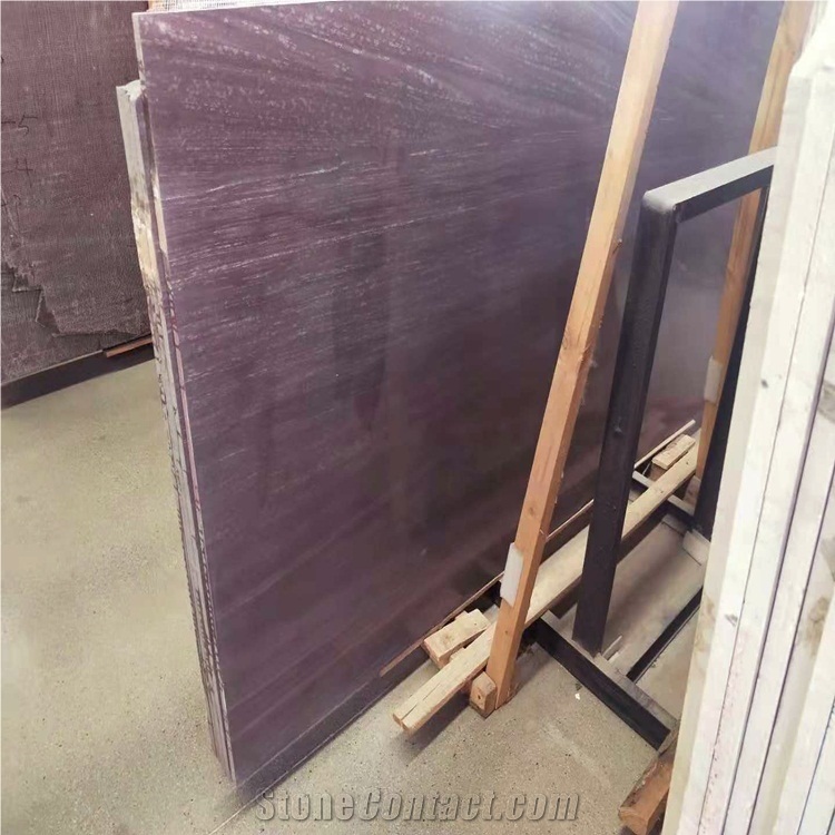 Polished Purple Wood Veins Marble Slabs