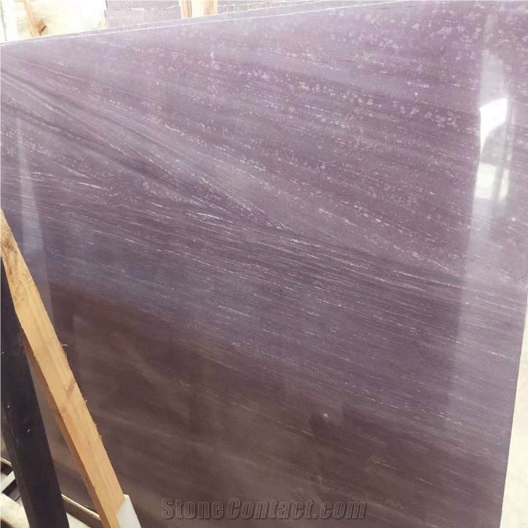Polished Purple Wood Veins Marble Slabs