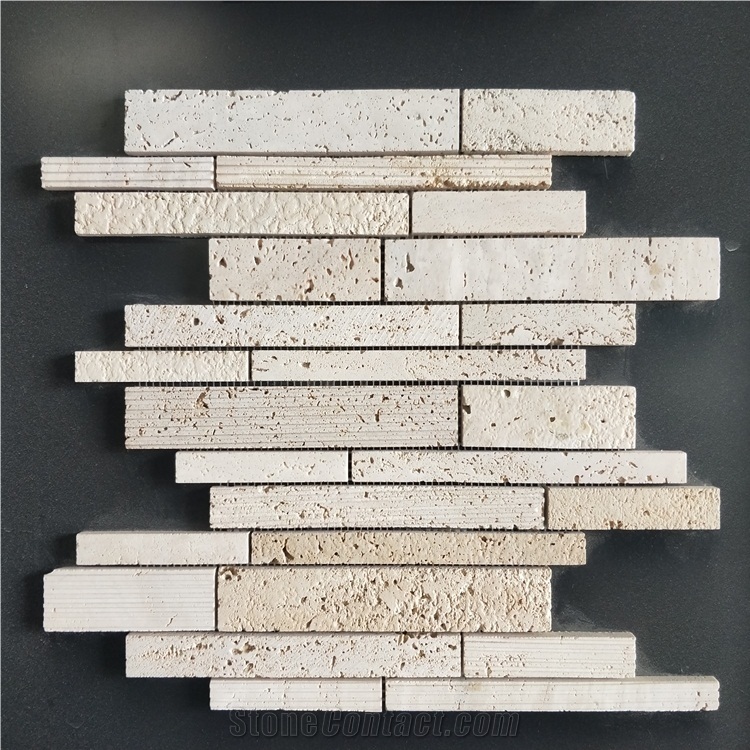 Walling Tile Natural Travertine Strip Mosaic Tiles