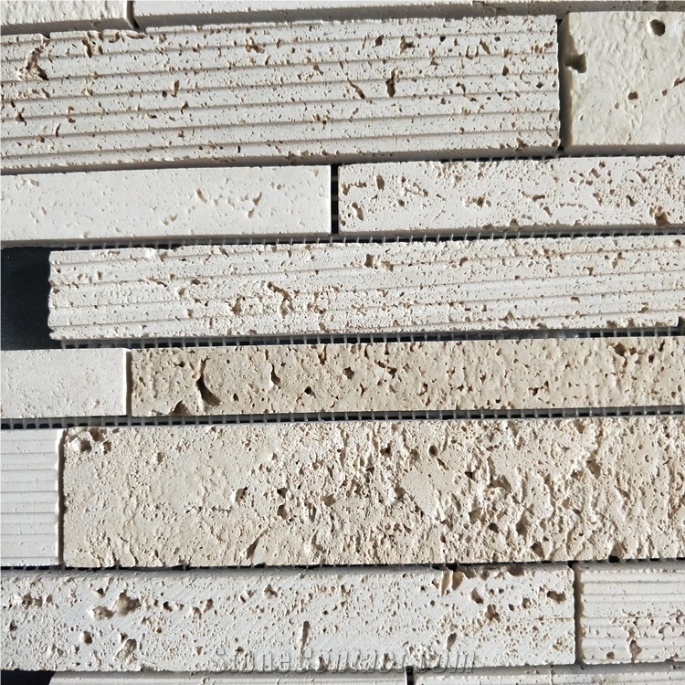 Walling Tile Natural Travertine Strip Mosaic Tiles