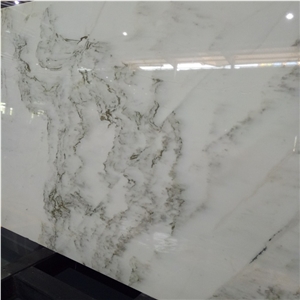 White Painting Black Ink Marble Stone Slabs