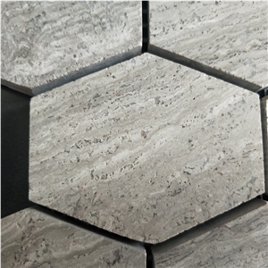 White Wood Hexagon Marble Mosaic Tile