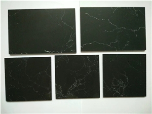 Vm0611 Calacatta Black Engineered Quartz Stone Countertops