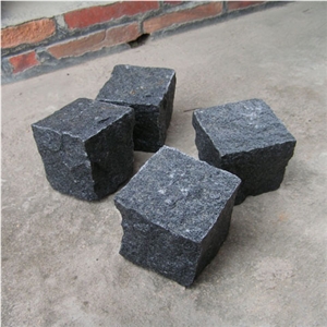 Padang Dark Granite Cubestones for Patio Paving