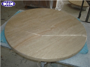 Round Travertine Stone Table