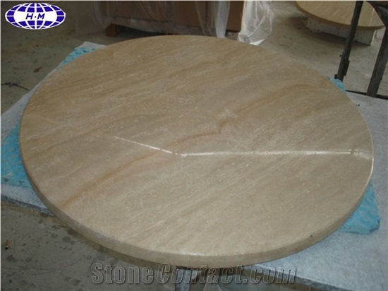 Round Travertine Stone Table
