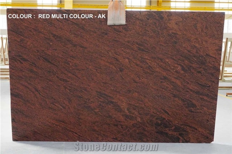 Red Multicolor Granite Slabs - Premium Quality