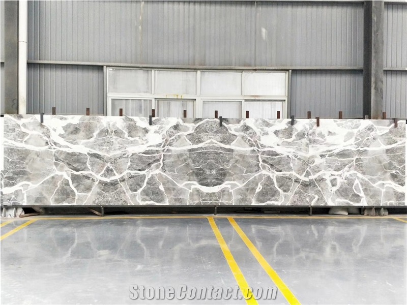 Bookmatch Pascal Grey Marble Wall Cladding Slab