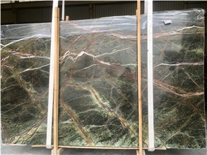 Indian Tropical Rainforest Green Marble Slab Tile