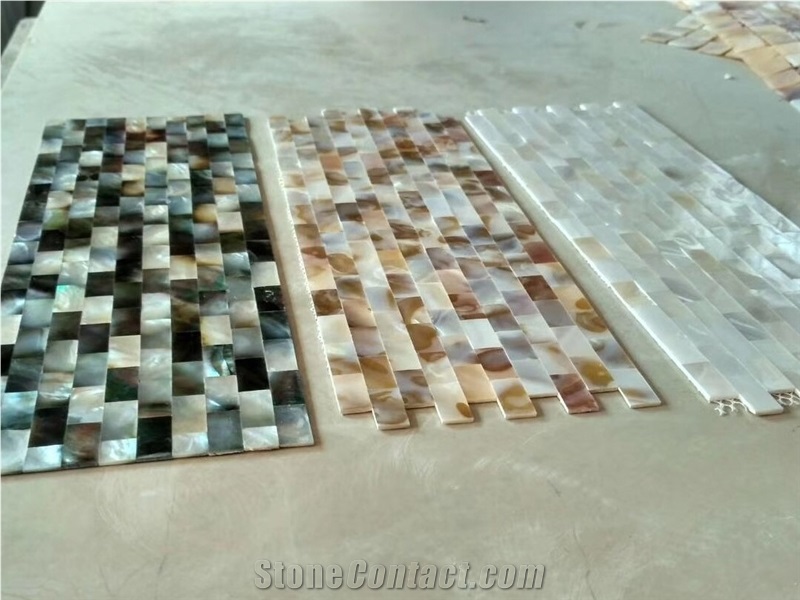 Multicolor Pearl Shell Mosaic Bathroom Wall Tile