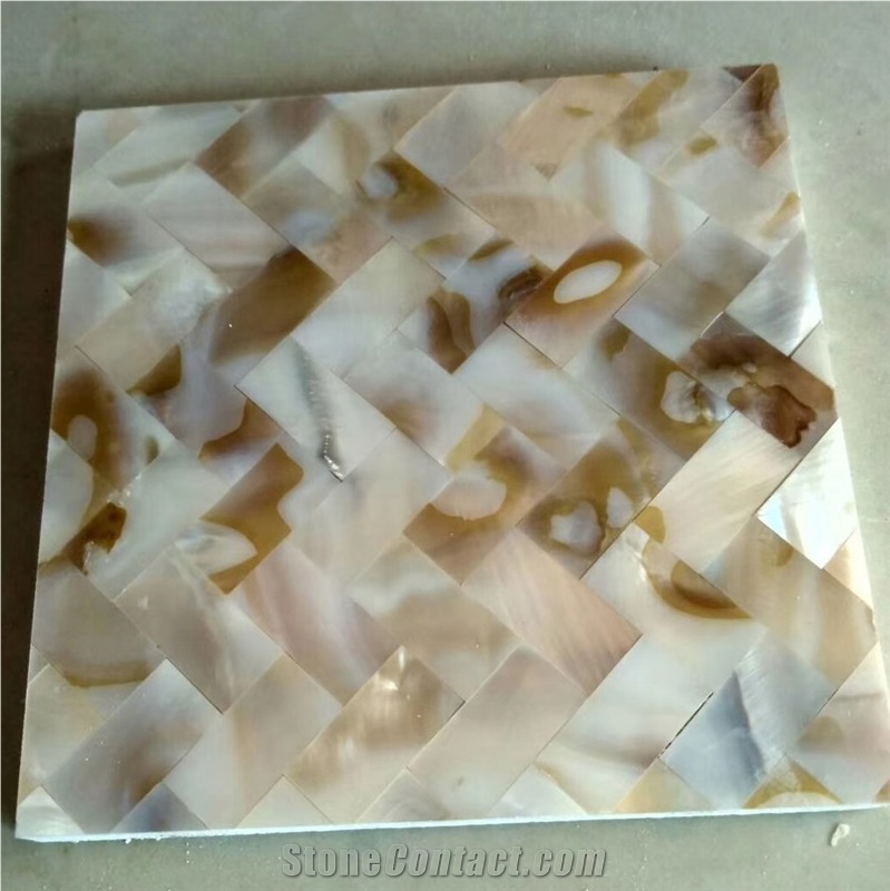 Natural Brown Seashell Mosaic Backsplash Tiles