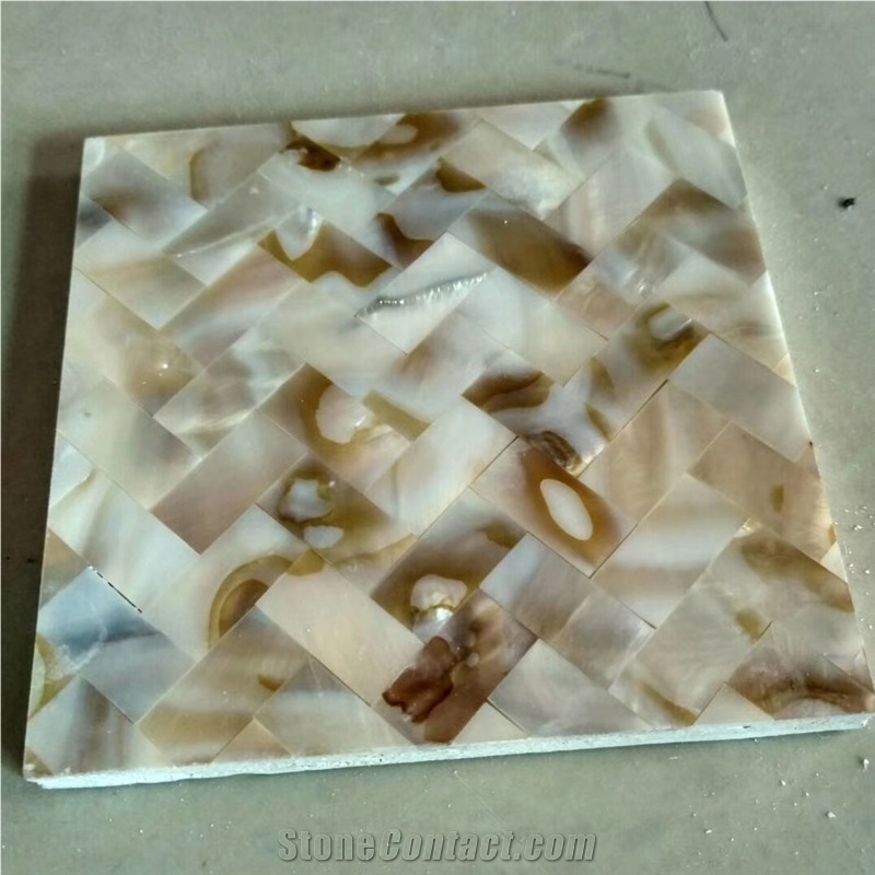 Natural Brown Seashell Mosaic Backsplash Tiles