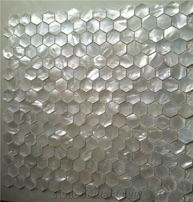 Pure White Pearl Shell Mosaic Bathroom Wall Tiles