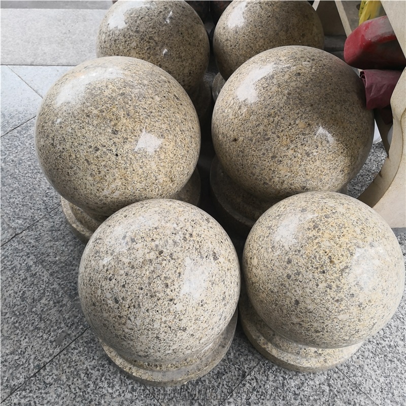 Yellow Granite Car Parking Sphere Balls Bollards
