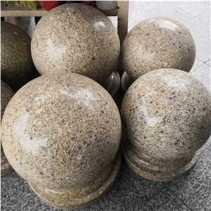 Yellow Granite Car Parking Sphere Balls Bollards