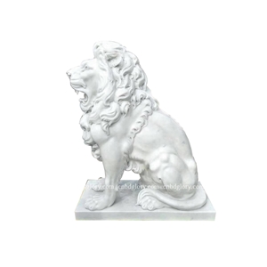 Natural Marble Life Size Sleeping Lion Statue