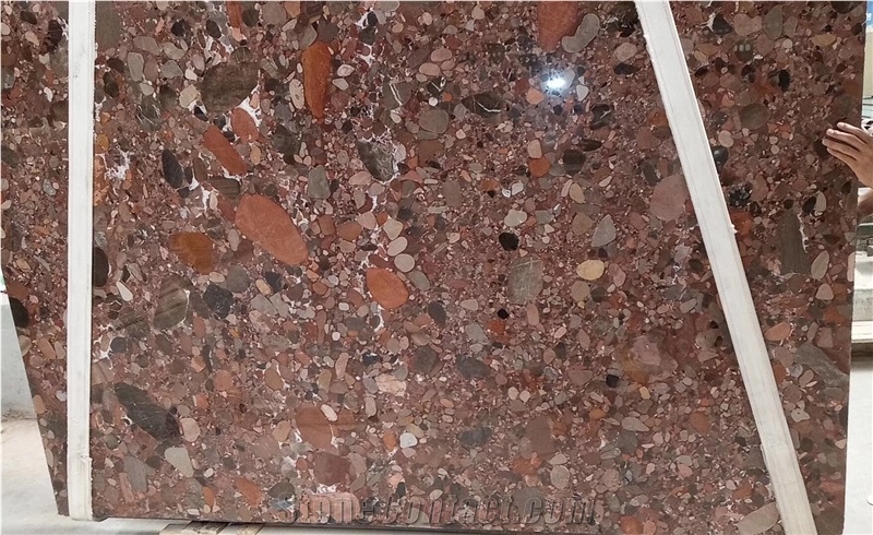 China Rain Pebble Granite, Rosso Marinace Granite