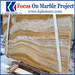 Antique Yellow Gold Travertine Slabs for Wall