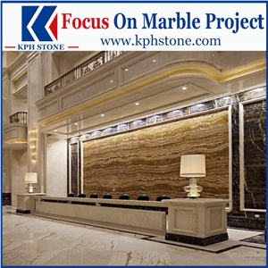 Brown Onyx Stone Walling Hotel Projects