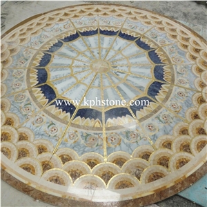 Cream Marfil Marble Waterjet Medallions for Hotels