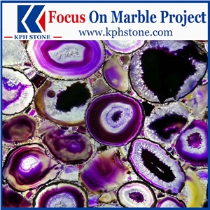 Fluorite Purple Gemstone Semi Precious Stone Slabs